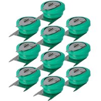 Vhbw - 10x NiMH Ersatz Knopfzellen-Akku Typ V40H 3-Pins 40mAh 1,2V kompatibel mit Modellbau-Akkus, Solar-Leuchten uvm. von VHBW