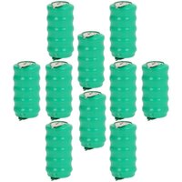 Vhbw - 10x NiMH Ersatz Knopfzellen-Akku Typ V80H 3-Pins 80mAh 6V kompatibel mit Modellbau-Akkus, Solar-Leuchten uvm. von VHBW