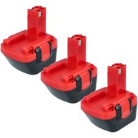 Vhbw - 3x Akku kompatibel mit Bosch psr 12VE Elektrowerkzeug (3000 mAh, NiMH, 12 v) von VHBW