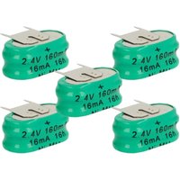Vhbw - 5x NiMH Ersatz Knopfzellen-Akku Typ 2/V150H 3-Pins 150mAh 2,4V kompatibel mit Modellbau-Akkus, Solar-Leuchten uvm. Vhbw - 5x NiMH Ersatz Knopfzellen-Akku Typ 2/V150H 3-Pins 150mAh 2,4V kompatibel mit Modellbau-Akkus, Solar-Leuchten uvm. von VHBW