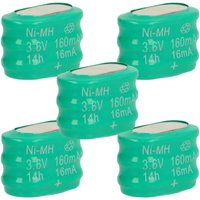 Vhbw - 5x NiMH Ersatz Knopfzellen-Akku Typ 3/V150H 150mAh 3,6V kompatibel mit Modellbau-Akkus, Solar-Leuchten uvm. Vhbw - 5x NiMH Ersatz Knopfzellen-Akku Typ 3/V150H 150mAh 3,6V kompatibel mit Modellbau-Akkus, Solar-Leuchten uvm. von VHBW
