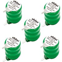 Vhbw - 5x NiMH Ersatz Knopfzellen-Akku Typ V40H 2-Pins 40mAh 3,6V kompatibel mit Modellbau-Akkus, Solar-Leuchten uvm. von VHBW