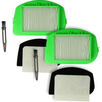 8-tlg. Filter + Pinsel Set kompatibel mit Moulinex RO2443WA4Q0, MO2440PA4Q0, MO2611PA4Q0, RO2423WA4Q0 Staubsauger - Vhbw von VHBW