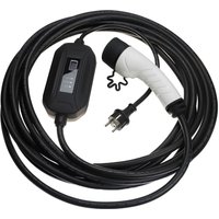 Ladekabel Typ 2 zu Typ f cee 7/7 kompatibel mit Mitsubishi Eclipse Plug In Hybrid Elektroauto, 1-phasig, 16 a, 3,5 kW, 10 m - Vhbw von VHBW