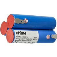 Vhbw - 1x Akku kompatibel mit Wolf Strauchschere BS80 Werkzeug (3000 mAh, NiMH, 7,2 v) - Ersatz für BS80 von VHBW