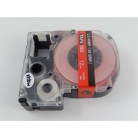 Schriftband-Kassette kompatibel mit KingJim SR-PBW1, SR-RK1 Etiketten-Drucker 12mm Weiß auf Rot - Vhbw von VHBW
