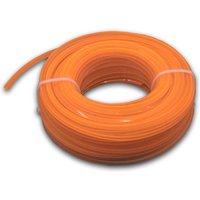 Vhbw - Universal Trimmer-Faden kompatibel mit Rasenmäher, Rasentrimmer - Ersatz-Faden, Orange, 2,4 mm x 15 m, Viereckig von VHBW