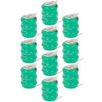 Vhbw - 10x NiMH Ersatz Knopfzellen-Akku Typ V80H 3-Pins 80mAh 3,6V kompatibel mit Modellbau-Akkus, Solar-Leuchten uvm. von VHBW
