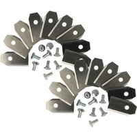 18x Ersatz-Messer kompatibel mit Worx WR153E l, WR155E Rasenmäher - Ersatzklinge Silber, Stahl - Vhbw von VHBW