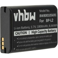 Vhbw - Akku Ersatz für BP-L2 für Diktiergerät (1800 mAh, 3,7 v, Li-Ion) von VHBW