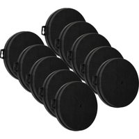 vhbw 10x Aktivkohlefilter kompatibel mit Whirlpool HT3600M2, HT3600M3, HT3601B1, HS1550B1, HT3600B2, HT3600B3 Dunstabzugshaube - 21 cm von VHBW