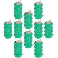 vhbw 10x NiMH Ersatz Knopfzellen-Akku Typ V40H 3-Pins 40mAh 4,8V kompatibel mit Modellbau-Akkus, Solar-Leuchten uvm. vhbw 10x NiMH Ersatz Knopfzellen-Akku Typ V40H 3-Pins 40mAh 4,8V kompatibel mit Modellbau-Akkus, Solar-Leuchten uvm. von VHBW