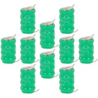 vhbw 10x NiMH Ersatz Knopfzellen-Akku Typ V80H 3-Pins 80mAh 4,8V kompatibel mit Modellbau-Akkus, Solar-Leuchten uvm. von VHBW
