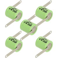 vhbw 5x NiMH Ersatz Knopfzellen-Akku Typ 1/3AA 300mAh 1,2V kompatibel mit Modellbau-Akkus, Solar-Leuchten uvm. vhbw 5x NiMH Ersatz Knopfzellen-Akku Typ 1/3AA 300mAh 1,2V kompatibel mit Modellbau-Akkus, Solar-Leuchten uvm. von VHBW