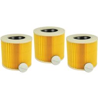 Filterset 3x Faltenfilter kompatibel mit Kärcher a 2064 pt, a 2024 pt, a 2054 Me Nass- & Trockensauger - Filter, Patronenfilter, Gelb - Vhbw von VHBW