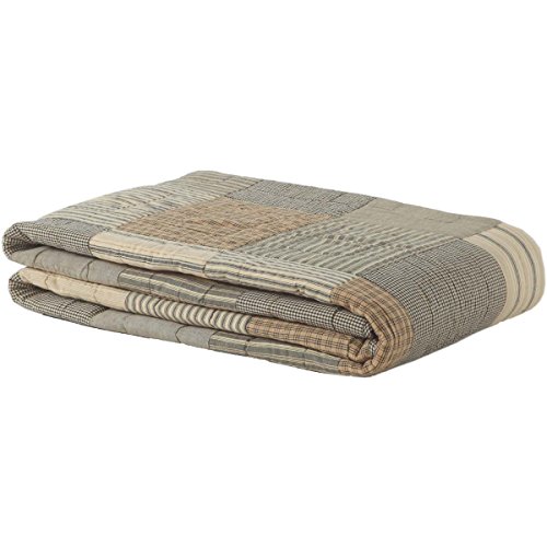 VHC Brands Farmhouse Bedding Sawyer Mill Grey Steppdecke, Baumwolle, dunkelgrau, Queen Quilt 90x90 von VHC Brands