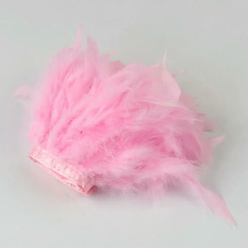 10 Meter bunte Truthahnfedern, Fransenbesatz, Bastelband, 10–15 cm, zum Nähen von Kleidung, Hochzeitskleidern, Dekorationsband, Federn, rosa, 1 m 10 Meter bunte Truthahnfedern, Fransenbesatz, Bastelband, 10–15 cm, zum Nähen von Kleidung, Hochzeitskleidern, Dekorationsband, Federn, rosa, 1 m von VHEOKG