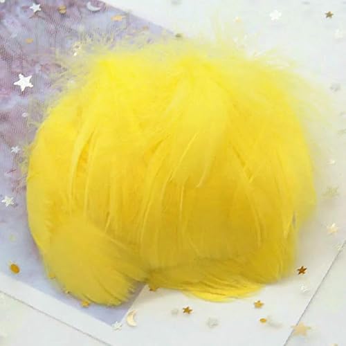 100 Stück flauschige natürliche Gänsefedern, 4–7 cm, 7–11 cm, Hochzeitskleid-Dekoration, DIY-Bastel-Traumfänger, schwimmendes Zubehör, Gelb, 7–11 cm 100 Stück flauschige natürliche Gänsefedern, 4–7 cm, 7–11 cm, Hochzeitskleid-Dekoration, DIY-Bastel-Traumfänger, schwimmendes Zubehör, Gelb, 7–11 cm von VHEOKG
