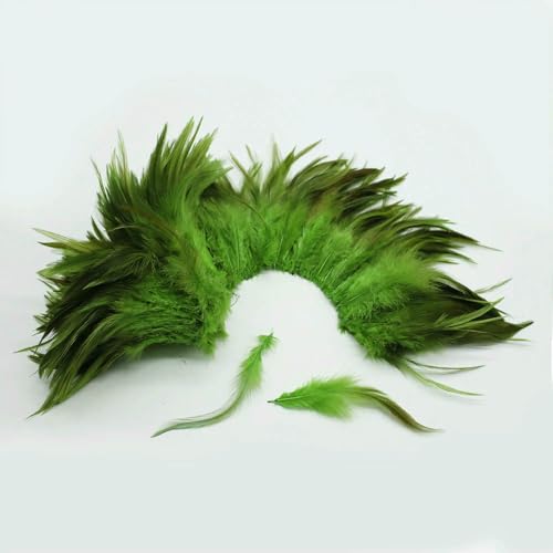 900 Stück weiße Hahnenfedern, 12,7–15,2 cm, Hühnerfederstreifen, natürliche Federn, Schmuck, Kostüm, Hut, Party-Dekoration, grün, 1 Bündel 900 Stück weiße Hahnenfedern, 12,7–15,2 cm, Hühnerfederstreifen, natürliche Federn, Schmuck, Kostüm, Hut, Party-Dekoration, grün, 1 Bündel von VHEOKG