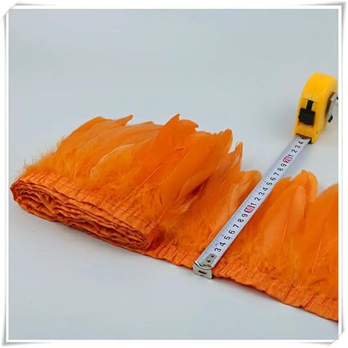Gefärbte Gänsefederbesätze in Mintgrün, Fransen, 15–20 cm, Federn zum Basteln, für Kleider, Röcke, Kostüme, dekorative Federn, ORANGE, 6 YARDS Gefärbte Gänsefederbesätze in Mintgrün, Fransen, 15–20 cm, Federn zum Basteln, für Kleider, Röcke, Kostüme, dekorative Federn, ORANGE, 6 YARDS von VHEOKG