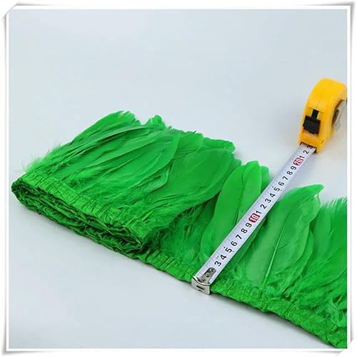 Gefärbte Gänsefederbesätze in Mintgrün, Fransen, 15–20 cm, Federn zum Basteln, für Kleider, Röcke, Kostüme, dekorative Federn, grasgrün, 6 Yards Gefärbte Gänsefederbesätze in Mintgrün, Fransen, 15–20 cm, Federn zum Basteln, für Kleider, Röcke, Kostüme, dekorative Federn, grasgrün, 6 Yards von VHEOKG