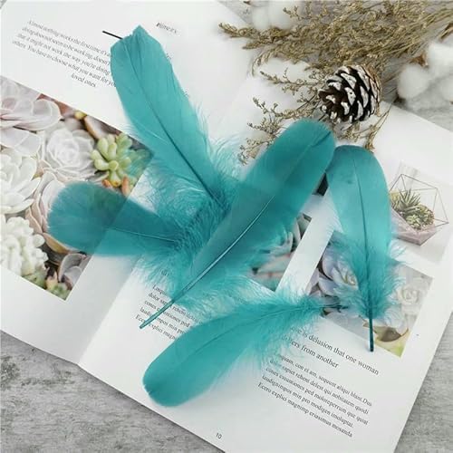 Großhandel Weiche Gänsefeder 13-18 cm Natürliche Schwanenfeder für DIY Schmuckherstellung Bastelzubehör Hochzeitsfeierdekoration-Seeblau-20 Stück von VHEOKG