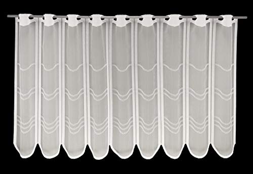 VHG Scheibengardine Doppelwelle 60 cm hoch weiß - Wunschbreite frei wählbar durch gekaufte Menge in 15 cm Schritten - Meterware von VHG