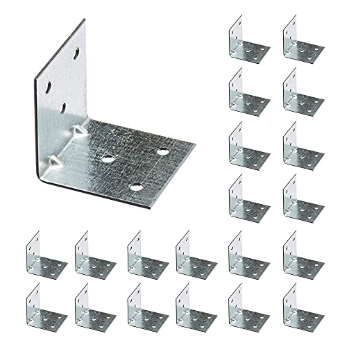 VHG Winkelverbinder mit Sicke 15er Set (50 x 50 x 50 x 1.5)- 90 Grad L Klammern Eckwinkel, Verzinkt Holzverbinder, Verstärkt Schwerlast Winkel Stütze für Holz- Bauwinkel für Möbelverbinder von VHG