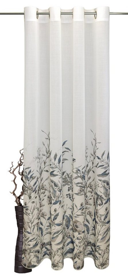 Vorhang Grazia, VHG, Ösen (1 St), halbtransparent, Polyester, Digitaldruck mit Farbverlauf, Breite 145 cm, Aquarellmotive von VHG