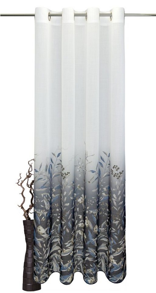 Vorhang Grazia, VHG, Ösen (1 St), halbtransparent, Polyester, Digitaldruck mit Farbverlauf, Breite 145 cm, Aquarellmotive von VHG