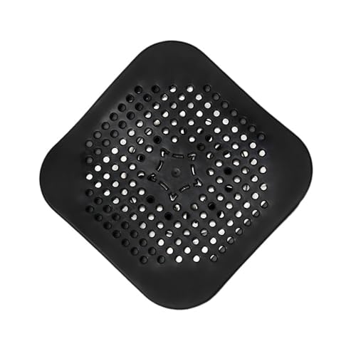 Bodenablauf Haarfänger Dusche Anti-Blocking Stopper Silikon Pad Waschbecken Stecker Filter Kanalisation Sieb Badezimmerbedarf(Black) von VHGHHVEJ