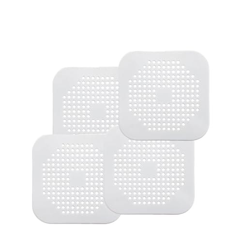 Duschablaufabdeckung, Haarfänger, Flacher Silikonstopfen, Stopper For Badezimmer, Küchenspüle, Badewannensieb(4PC-White) von VHGHHVEJ