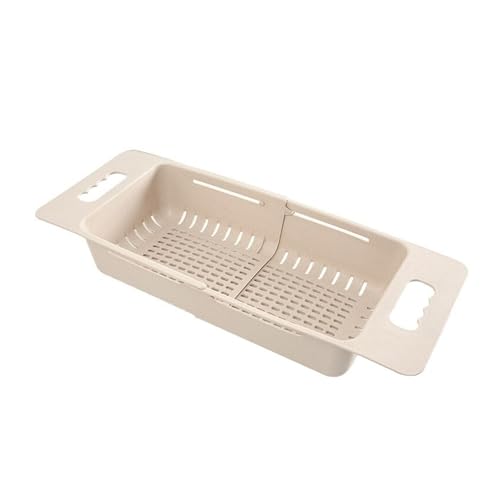 Einstellbare Abtropffläche Spüle Abflusskorb Waschen Gemüse Obst Trocknen Rack Küche Zubehör Organizer(A) von VHGHHVEJ