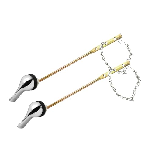 Ersatz-Spülhebel For Toilettentank, Universeller Griff Zur Frontmontage, Auslösehebel For Toilettentank Mit Edelstahl-Klappenkette Aus Metall(2PCS) von VHGHHVEJ
