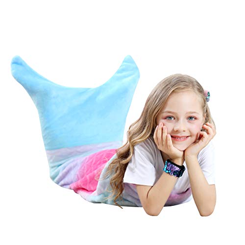 VHOME Kinder Meerjungfrau Decke Geschenke - Warmes Wohnzimmer Sofa Decke Kinder Kuscheldecke Für Weihnachts Geburtstagsgeschenk (K2-Blau, Kinder 120cm x 48cm) von VHOME