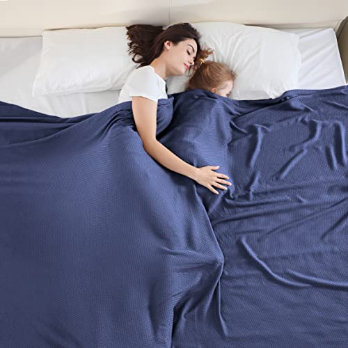 VHOME Sommerdecke - Bambus Decke für Erwachsene Kinder, Leichte Atmungsaktive Kühldecken kann Körper kühl halten für Nachtschweiß für Bett Sofa und überall Marine 240x220cm von VHOME