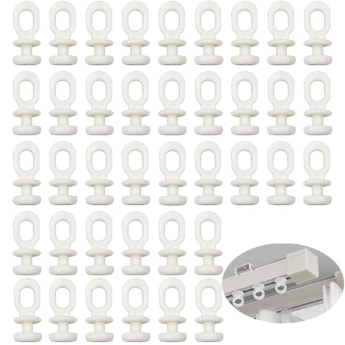 VHPNWJOB 100 Stück Gardinenrollen für Schienen Faltengleiter Weiß Kunststoff Vorhang Haken Gardinengleiter Curtain Hooks Gliders für Vorhangschiene mit Schienenvorhangsystem Türvorhang Duschvorhänge von Boppon