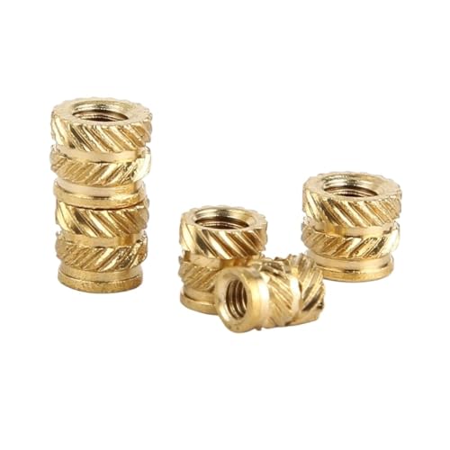 Gewindeeinsätze, Messing Heat Set Rändelgewinde Einsatzmuttern for 3D-Druck Einbettungsteile Hot Melt Inset Kunststoff M2 M2.5 M3 M4 M5 M6(Length 6.0mm,M2xOD4.0 (50Pcs)) von VHTDFEVXO