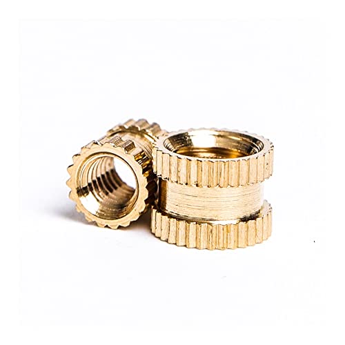 Gewindeeinsätze, Messing-Rändeleinsatzmutter M2 M2.5 M3 M4 M5 M6 Innengewinde Kupferformteil Rändelgewindemuttern for 3D-Drucker(25 Pcs,M4x4x6) von VHTDFEVXO