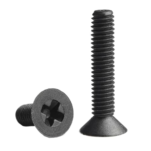 Kreuzschlitzschrauben, Senkkopfschrauben, 10 Stück schwarz/weiße Nylon-Senkkopfschrauben, Kunststoffkopfschrauben(Black-20pcs,M3x10) von VHTDFEVXO