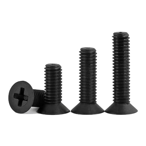 Kreuzschlitzschrauben, Senkkopfschrauben, 30 Stück, M2-M6, schwarze Nylon-Senkkopf-Kreuzschrauben, Kunststoffkopfschrauben(M3x6) von VHTDFEVXO