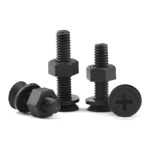Kreuzschlitzschrauben, Senkkopfschrauben, M2-M6 Schwarze Nylon-Senkkopfschraube mit flachem Kopf, Kreuzschraube aus Kunststoff(M2x8mm) von VHTDFEVXO
