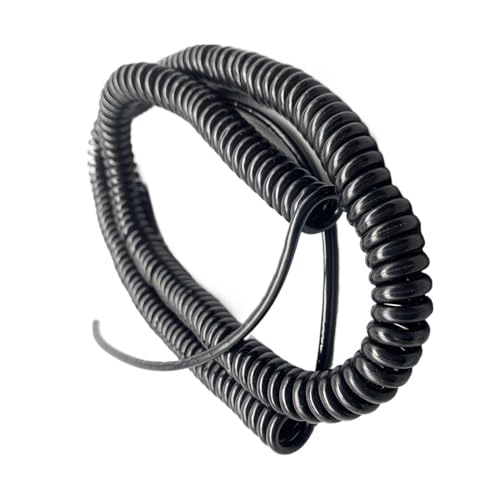 Teleskop-Spiralkabel, 2 Adern Wellenförmiges Schrumpfkabel mit Feder 18AWG 20AWG 24AWG Reines Kupferkabel Elastisches Teleskop-Stromverlängerungskabel Spiralverlängerung(0.2mm2 24AWG,Stretch 3.75 Mete von VHTDFEVXO