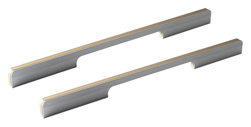 VHTDFEVXO Kleiderschrankgriffe, Schubladengriffe, 2 Stück Schranktürgriffe Massiv Schrank Schubladengriff Erweiterter Kleiderschrankgriff, Grau + Gold(Length 114mm) von VHTDFEVXO