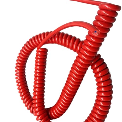 VHTDFEVXO Teleskop-Spiralkabel, 2-adriges 0,5 mm quadratisches Feder-Netzkabel aus reinem Kupfer, 1 Meter bis 4 Meter Spiralverlängerung(Stretch 3 Meter) von VHTDFEVXO