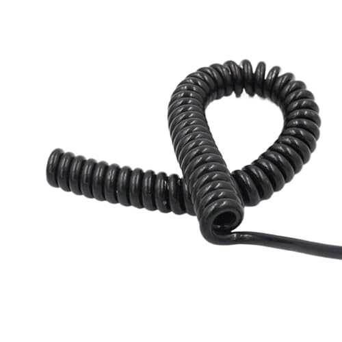 VHTDFEVXO Teleskop-Spiralkabel, 22AWG Matte Spirale Abgeschirmtes Kabel 4 Adern 0,3mm2 Verlängerung 1 Meter 5 Meter 7 Meter 10 Meter Teleskop Federkabel Spiralverlängerung(Stretch 10 Meter) von VHTDFEVXO