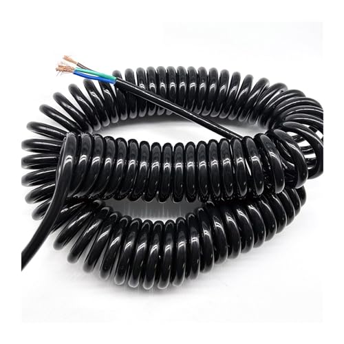 VHTDFEVXO Teleskop-Spiralkabel, 3-adriges 1,5 mm2 Federkabel Außendurchmesser 8 mm Elektronisches Handrad Federsignalkabel Stromkabel Ausziehbares Kabel Spiralverlängerung(Stretch 1.2 Meters) von VHTDFEVXO