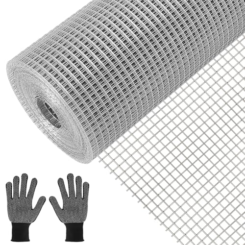 VHUTOU Drahtgitter Feinmaschig 40cm*10m, Maschenweite 6,3 mm Maschendraht Drahtgitter Schutzgitter Maulwurfgitter Drahtgeflecht Metallgitter als Volierendraht, Kaninchendraht, Wühlmausgitter von VHUTOU