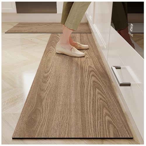 VHVYWY 2er Set Saugfähige Küchenmatten aus Kieselgur in Holzoptik, Eleganz und Haltbarkeit als Heimdekoration für Wohnzimmer, Badezimmer, Flurteppich 02,18 * 28in + 18 * 71in VHVYWY 2er Set Saugfähige Küchenmatten aus Kieselgur in Holzoptik, Eleganz und Haltbarkeit als Heimdekoration für Wohnzimmer, Badezimmer, Flurteppich 02,18 * 28in + 18 * 71in von VHVYWY