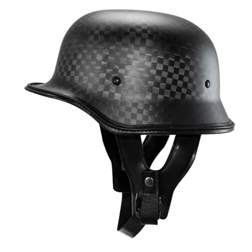 VHVYWY Halb Offener Deutsch Halbschalenhelm mit ECE, Jethelm Retro, Chopper Helm, Mofa Helm für Erwachsene Männer Und Frauen 01,M von VHVYWY